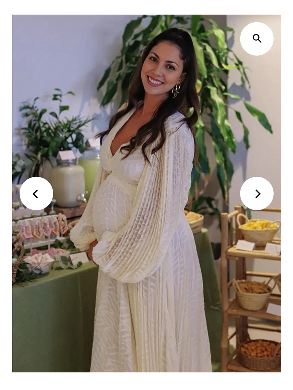 Momyknows White Ruched Backless Irregular Big Swing Maternity Maxi Dress- M